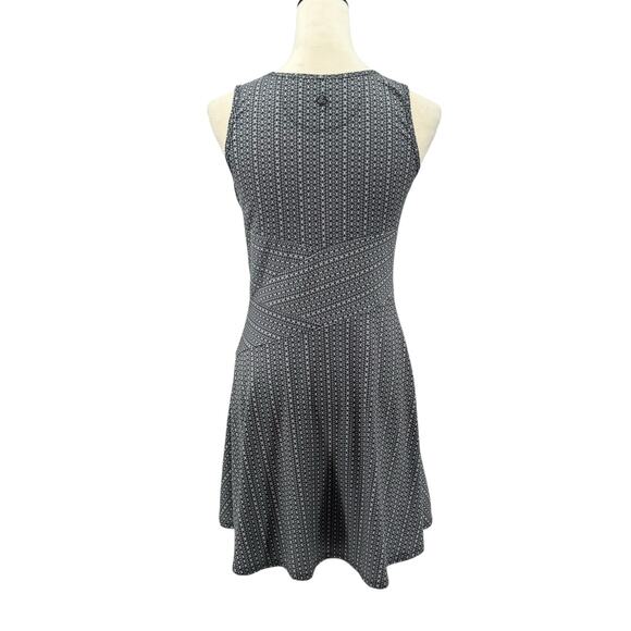 Prana Amelie Black & Gray Geometric Print Fit & Flare Outdoor Mini Dress - Picture 5 of 11
